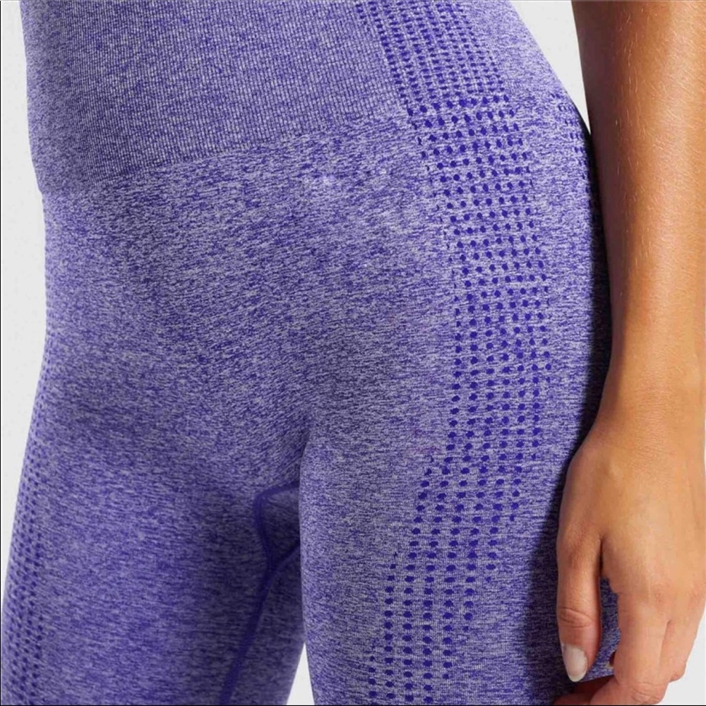Purple High Waist Control Fitness Leggings - Picture 6 of 6
